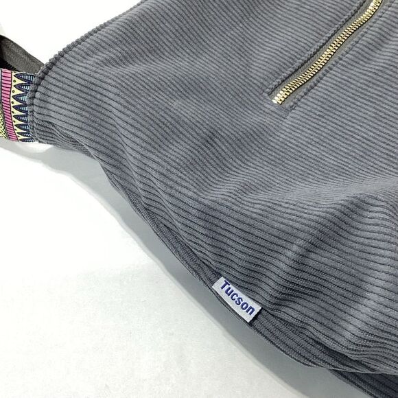 Tucson Corduroy Crossbody Large Bag Dark Gray - Picture 5 of 14